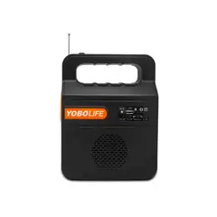 GENERAL - Parlante Bluetooth Radio Fm Carga Solar + Lampara Emergencia