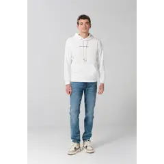 KOAJ - Buzo crema con estampados vaqueros y capota Hombre