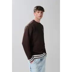 KOAJ - Buzo cuello redondo oversize para hombre con puños y pret HOMBRE
