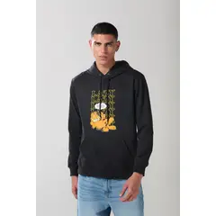 KOAJ - Buzo con capota negro y estampado de Garfield HOMBRE