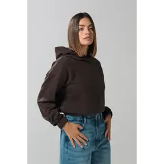 KOAJ - Buzo capota para mujer unicolor con elástico en bajo y bo MUJER