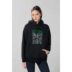 KOAJ - Buzo oversize con capota negro y diseño de Reina Malva Mujer
