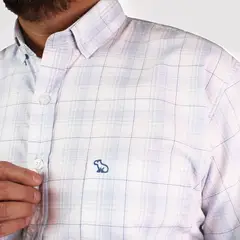 LEC LEE - Camisa Casual Hombre Azul Claro