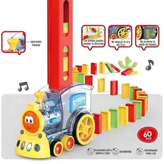 AMERICAN GENERICS - Juguete Para Niños Tren Domino 60 Pcs Automatico Musical