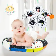 GENERICO - Cojín De Apoyo Interactivo Con Juguete Sensorial BlancoNegro