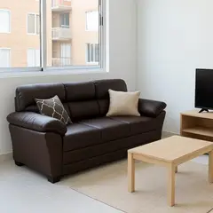 GENERICO - Sofá Diamond 3 Puestos Moderno Tela Antifluidos 180x85x85 Marrón