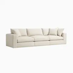 GENERICO - Sofá Emperador 4 Puestos Moderno Tela Antifluidos 300x95x85 Blanco