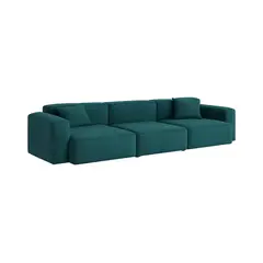 MUEBLES DE LUJO - Sofá Scott 4 Puestos Moderno Tela Antifluidos 278x90x70 Verde