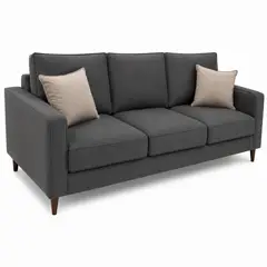 GENERICO - Sofá Patty 3 Puestos Moderno Tela Antifluidos 190x75x75 Gris