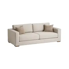 GENERICO - Sofá Callidora 3 Puestos Moderno Tela Antifluidos 220x95x80 Beige