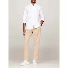 TOMMY HILFIGER - Camisa blanca Oxford Heritage de corte regular