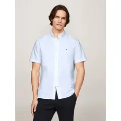 TOMMY HILFIGER - Camisa azul Heritage de manga corta