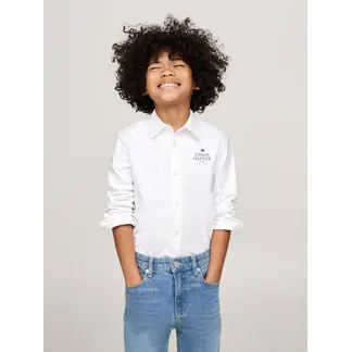 TOMMY HILFIGER - Camisa Blanca Niño Oxford Corte Regular
