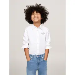 TOMMY HILFIGER - Camisa Blanca Niño Oxford Corte Regular