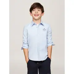 TOMMY HILFIGER - Camisa Celeste Niño Oxford Corte Regular