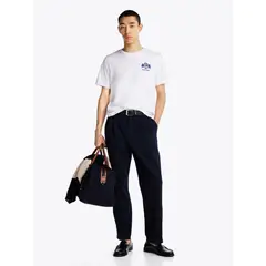 TOMMY HILFIGER - Camiseta blanca con logo bordado