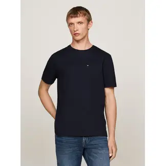 TOMMY HILFIGER - Camiseta azul de cuello redondo con bolsillo