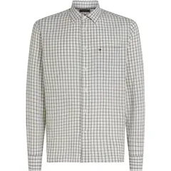 TOMMY HILFIGER - Camisa verde de corte regular con diseño de cuadros
