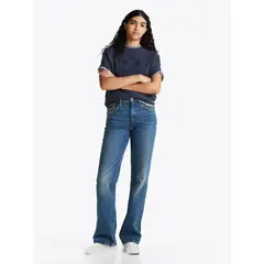 TOMMY HILFIGER - Camiseta azul amplia de cuello redondo