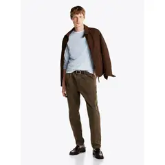 TOMMY HILFIGER - Camiseta Celeste de Manga Larga De Corte Slim
