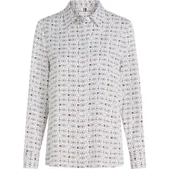 TOMMY HILFIGER - Camisa blanca de rayas estilo cuerda