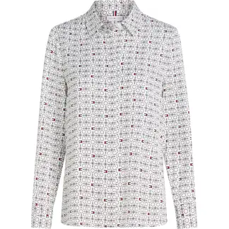 TOMMY HILFIGER - Camisa blanca de rayas estilo cuerda