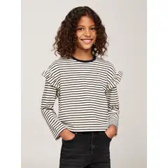 TOMMY HILFIGER - Camiseta Niña De Rayas Con Efecto Lúrex