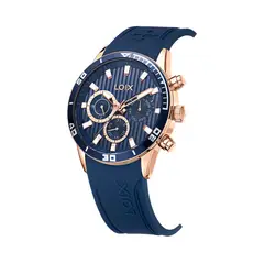 LOIX - Reloj Hombre L2141-1 Azul con oro rosa, tablero azul