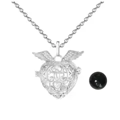 DAYOSHOP - Collar Llamador De Angel Corazon Tribal Cascabel + Estuche