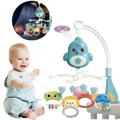 AMERICAN GENERICS - Móvil Musical Para Cuna Bebe Con Proyector Y Rotación 360°