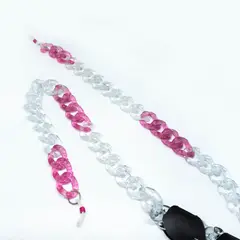 AT NIGHT SUNGLASSES - Cuelga Gafas Acrílico Transparente & Rosado Súper Fashion y Liviano