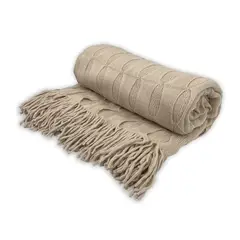 GENERICO - Manta Cobija Frazada Suave Tejida Decor 152x127cm Refjade Beige