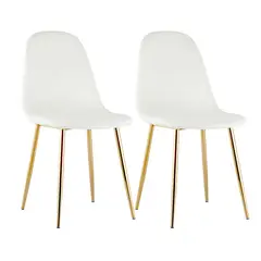 DIMATEX LEON - Set x2 Silla Decor Mueble Sala Comedor Dormitorio Refofelia Blanca