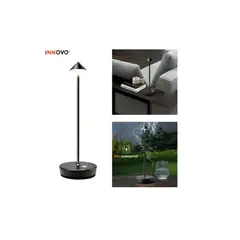 INNOVA - Lámpara Táctil De Mesa Pico Metálica De Lujo Recargable 3 Tonos Led