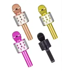 GENERICO - Microfono Bluetooth Ws 858 Karaoke Bluetooth Fm Usb Azul