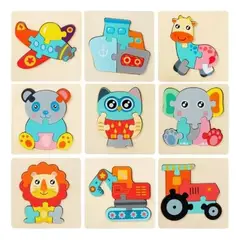 GENERICO - Rompecabezas De Diferentes Figuras De Madera Para Niños
