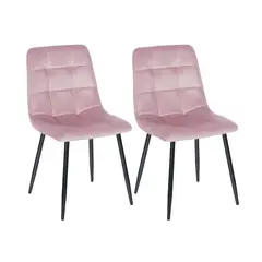 DIMATEX LEON - Set x2 Silla Decorativa Mueble Sala Comedor Dormitorio Refagata Rosa