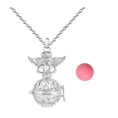 DAYOSHOP - Collar Llamador De Angel Figura Amor Y Paz Cascabel +estuche