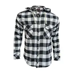 MODA EN CIRCUITO - CAMISA LEÑADORA PARA HOMBRE CON CAPOTA REMOVIBLE