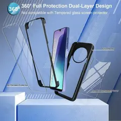 GENERICO - Estuche Protector Funda 2 En 1 360 Para Redmi 14C Negro