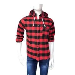 MODA EN CIRCUITO - CAMISA LEÑADORA PARA HOMBRE CON CAPOTA REMOVIBLE