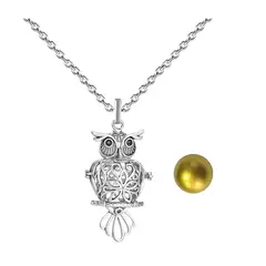 DAYOSHOP - Collar Llamador De Angel Buho Sabiduria Cascabel + Estuche