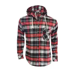 MODA EN CIRCUITO - CAMISA LEÑADORA PARA HOMBRE CON CAPOTA REMOVIBLE