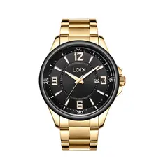 LOIX - Reloj hombre L2145-3 Dorado con tablero negro
