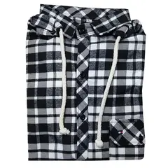 MODA EN CIRCUITO - CAMISA LEÑADORA PARA HOMBRE CON CAPOTA REMOVIBLE