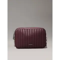 CALVIN KLEIN - Bolso vino cruzado acolchado con solapa
