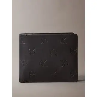 CALVIN KLEIN - Billetera negra de cuero