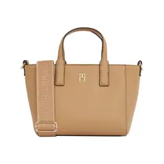 TOMMY HILFIGER - Bolso beige tote TH Soft con inscripción
