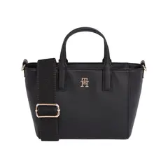 TOMMY HILFIGER - Bolso negro tote TH Soft con inscripción