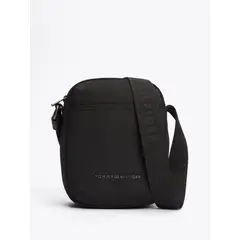 TOMMY HILFIGER - Bolso negro reporter con logo metálico